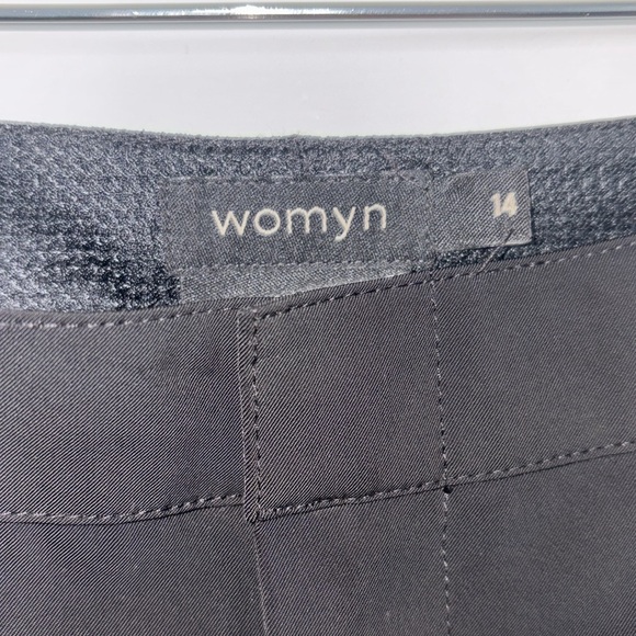 Womyn Cropped Black Side Slit Dress Pants - Picture 4 of 5